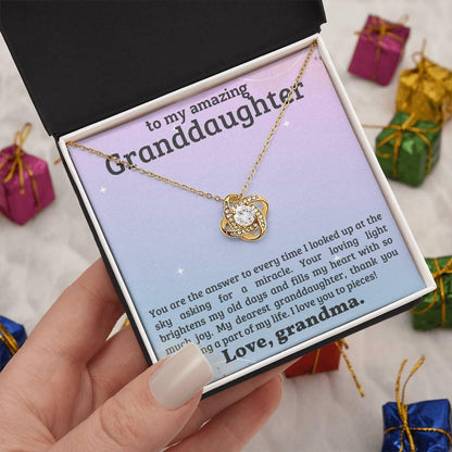 Granddaughter You Fill My Heart With Joy - Love Knot Necklace - Mallard Moon Gift Shop