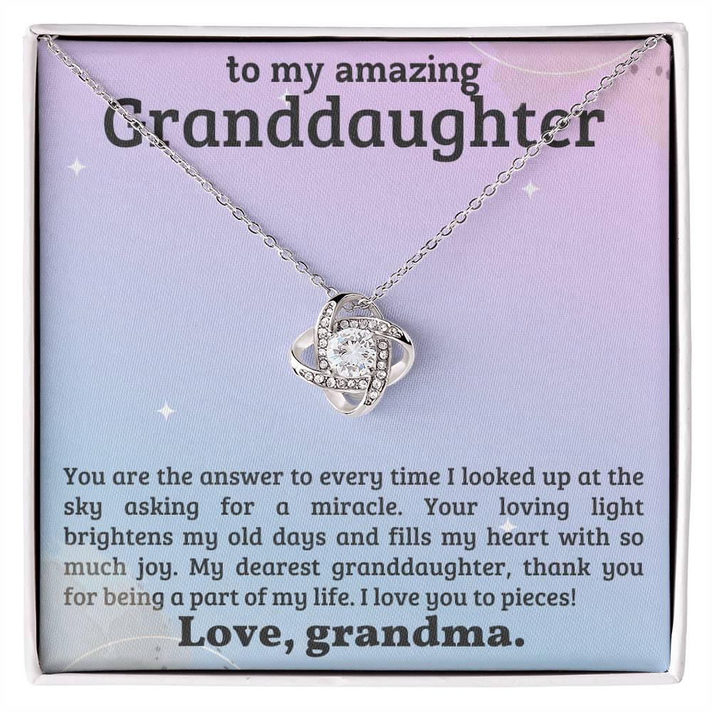 Granddaughter You Fill My Heart With Joy - Love Knot Necklace - Mallard Moon Gift Shop