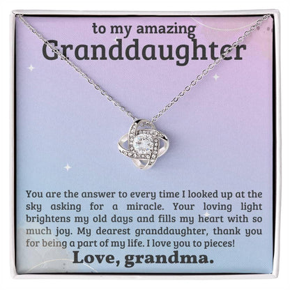 Granddaughter You Fill My Heart With Joy - Love Knot Necklace - Mallard Moon Gift Shop