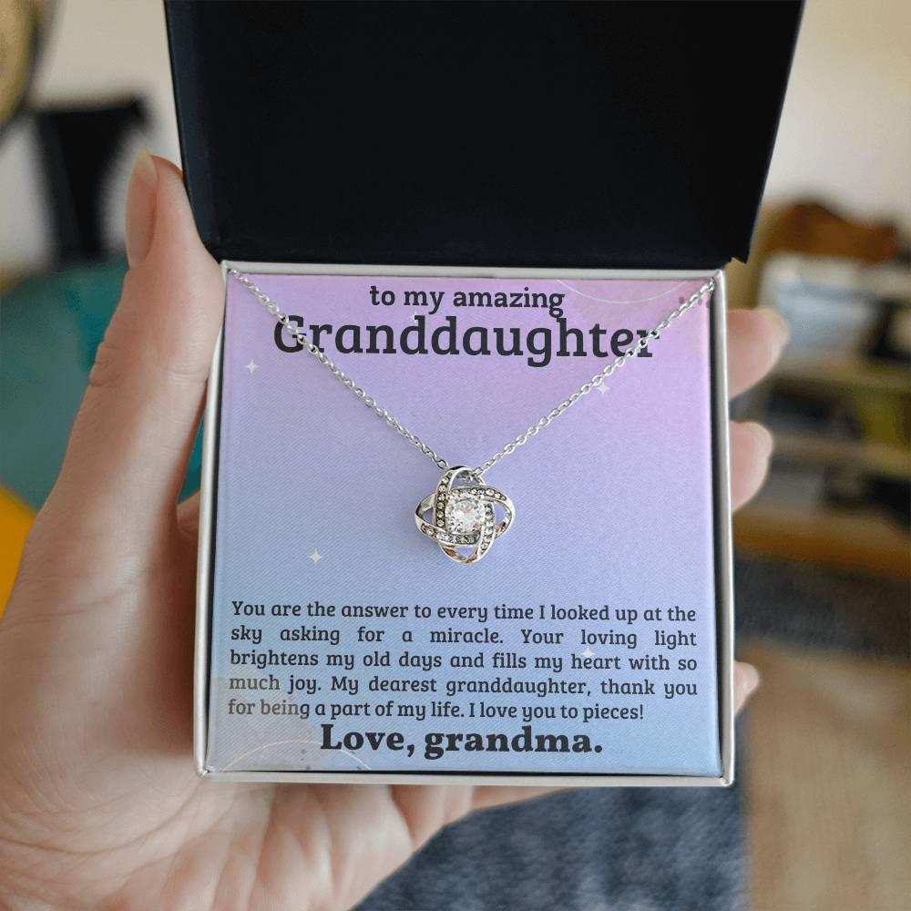 Granddaughter You Fill My Heart With Joy - Love Knot Necklace - Mallard Moon Gift Shop