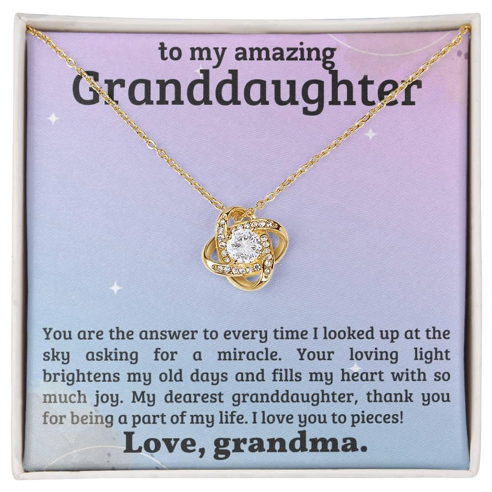 Granddaughter You Fill My Heart With Joy - Love Knot Necklace - Mallard Moon Gift Shop