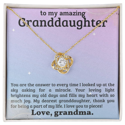 Granddaughter You Fill My Heart With Joy - Love Knot Necklace - Mallard Moon Gift Shop