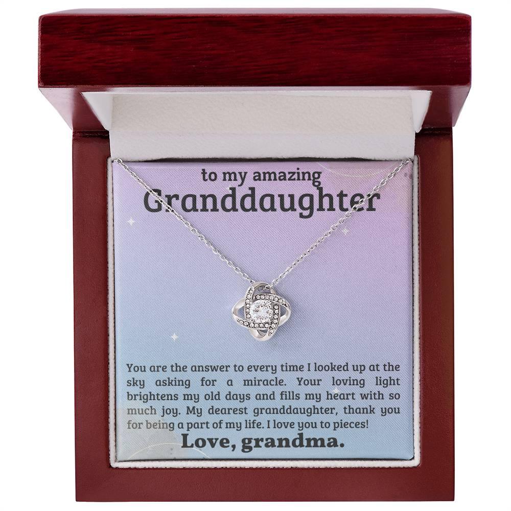 Granddaughter You Fill My Heart With Joy - Love Knot Necklace - Mallard Moon Gift Shop