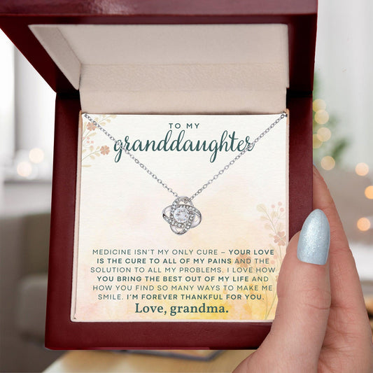 Granddaughter You Make Me Smile- Love Knot Necklace - Mallard Moon Gift Shop