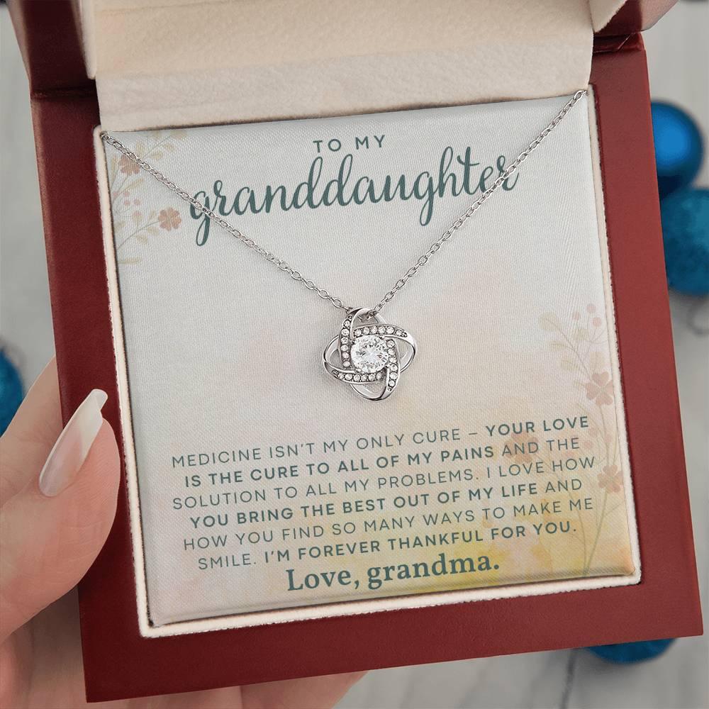 Granddaughter You Make Me Smile- Love Knot Necklace - Mallard Moon Gift Shop