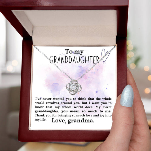 Granddaughter You Mean So Much To Me - Love Knot Necklace - Mallard Moon Gift Shop