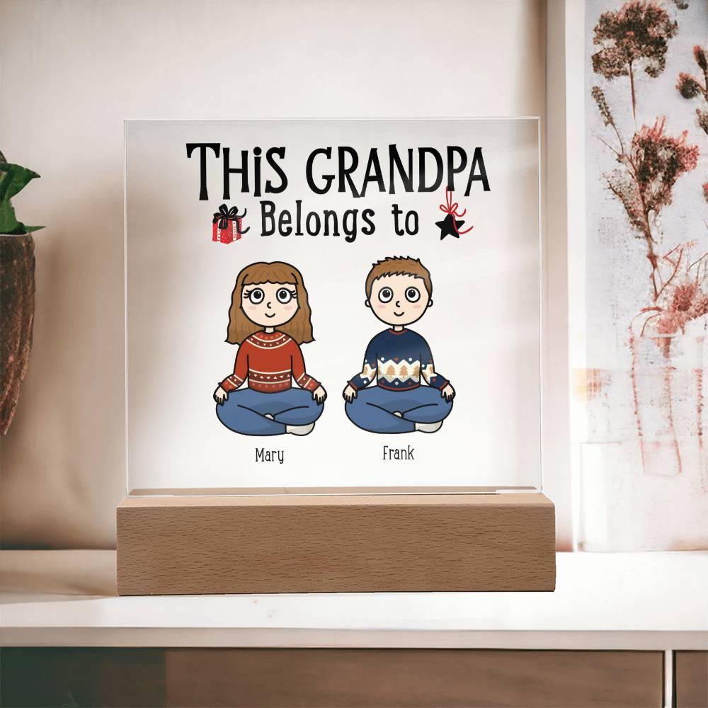 Grandfather Gift Personalized Grandkids Acrylic Plaque - Mallard Moon Gift Shop