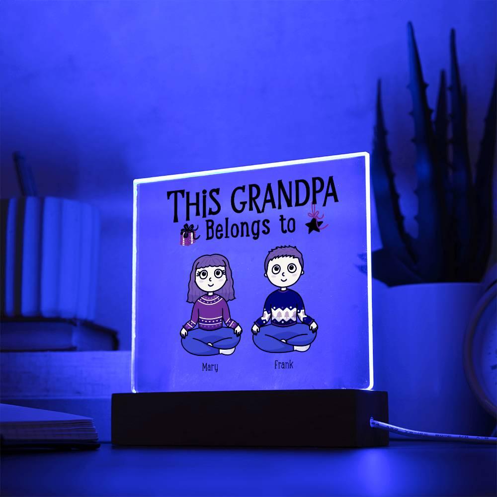 Grandfather Gift Personalized Grandkids Acrylic Plaque - Mallard Moon Gift Shop