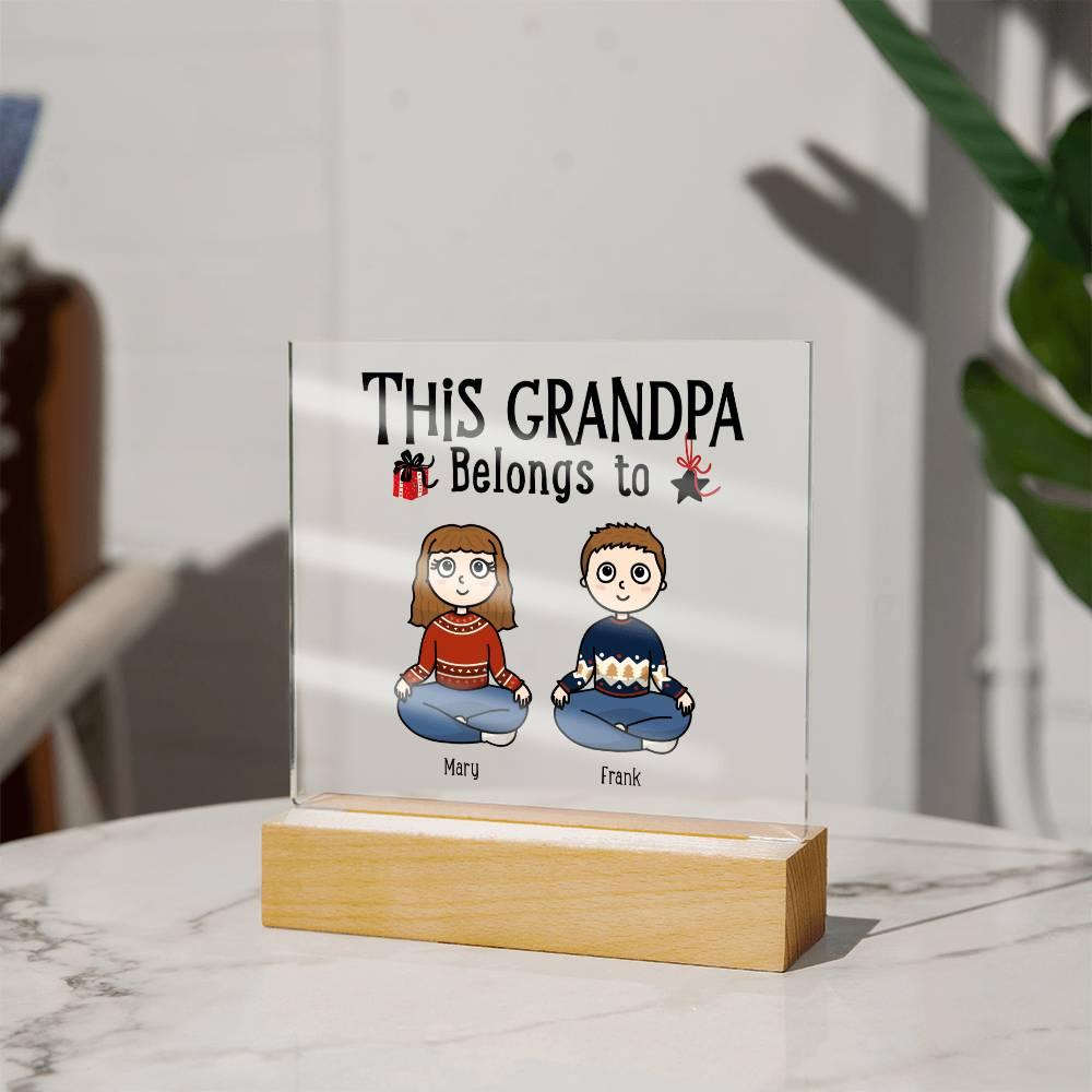 Grandfather Gift Personalized Grandkids Acrylic Plaque - Mallard Moon Gift Shop