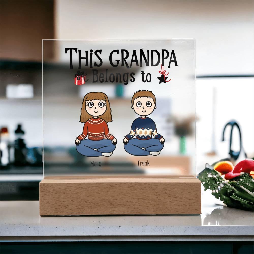 Grandfather Gift Personalized Grandkids Acrylic Plaque - Mallard Moon Gift Shop