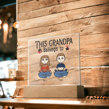 Grandfather Gift Personalized Grandkids Acrylic Plaque - Mallard Moon Gift Shop