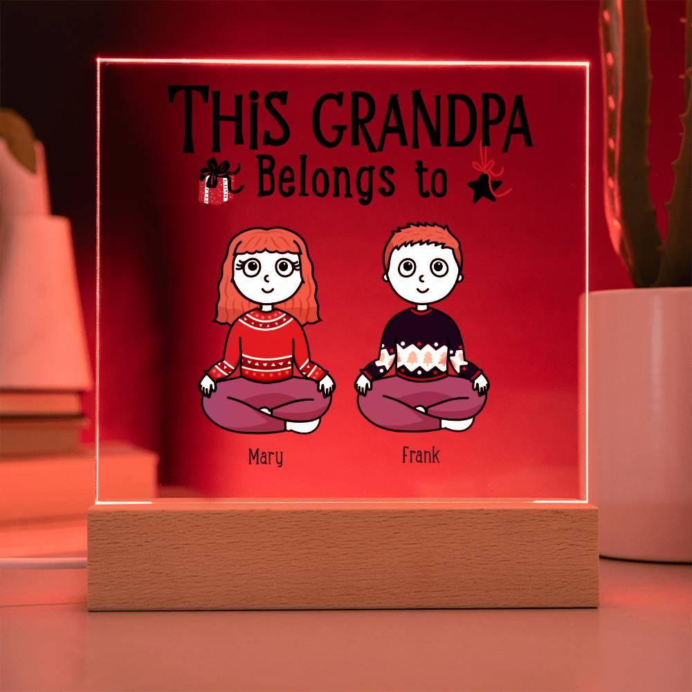 Grandfather Gift Personalized Grandkids Acrylic Plaque - Mallard Moon Gift Shop