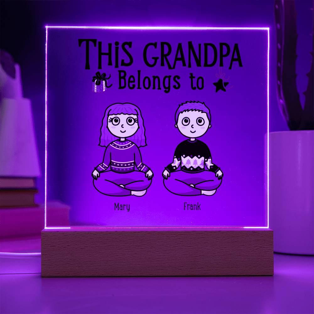 Grandfather Gift Personalized Grandkids Acrylic Plaque - Mallard Moon Gift Shop