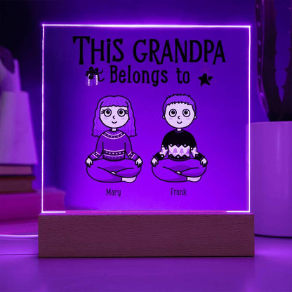 Grandfather Gift Personalized Grandkids Acrylic Plaque - Mallard Moon Gift Shop