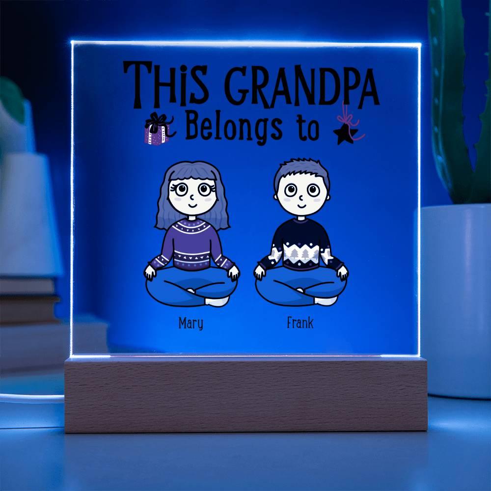 Grandfather Gift Personalized Grandkids Acrylic Plaque - Mallard Moon Gift Shop