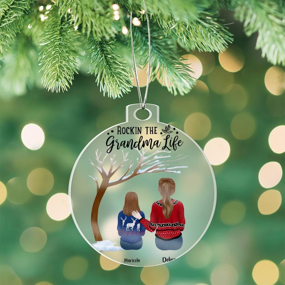 Grandma or Grandpa Personalized Gift From Grandkids Acrylic Keepsake Ornament - Mallard Moon Gift Shop