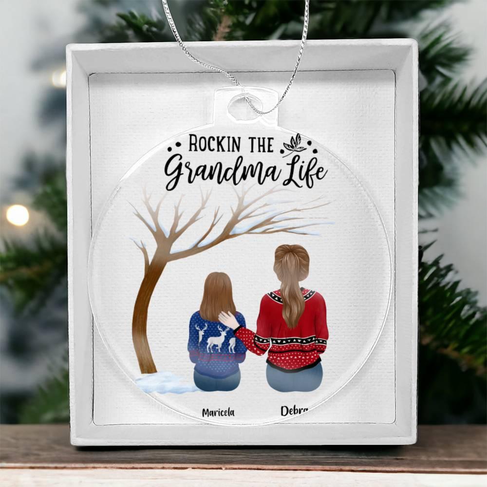 Grandma or Grandpa Personalized Gift From Grandkids Acrylic Keepsake Ornament - Mallard Moon Gift Shop