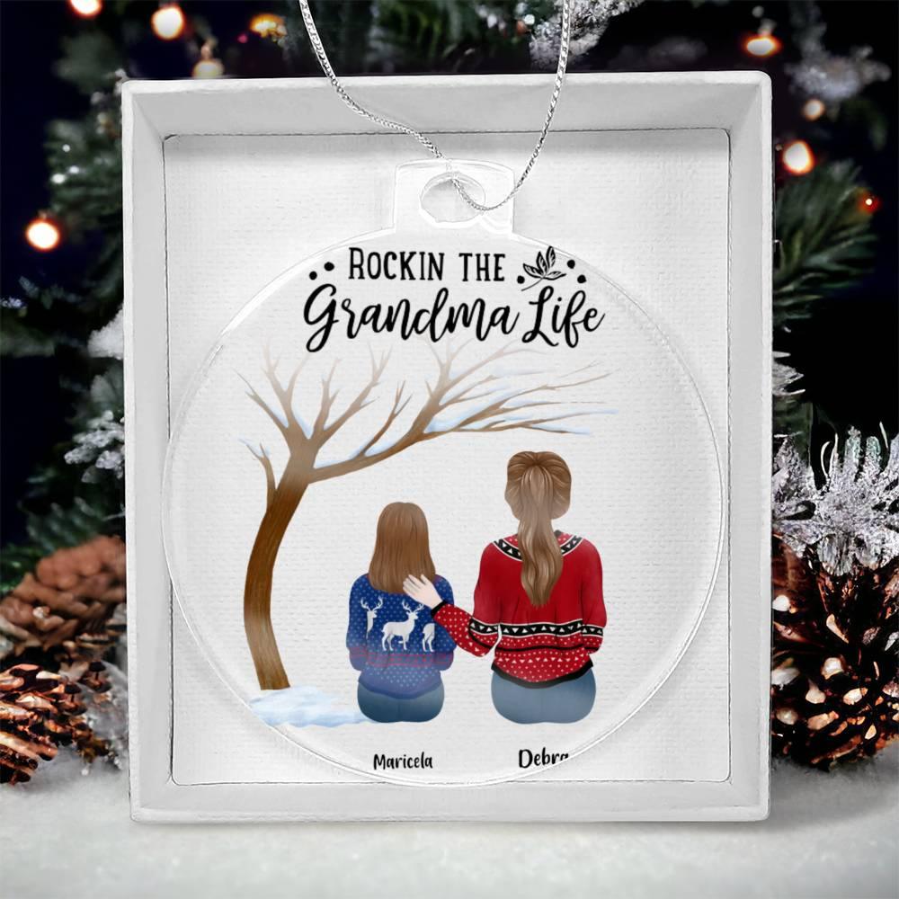 Grandma or Grandpa Personalized Gift From Grandkids Acrylic Keepsake Ornament - Mallard Moon Gift Shop