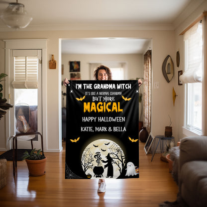 Halloween Personalized Mink Fleece Blanket - I'm the Grandma Witch But More Magical