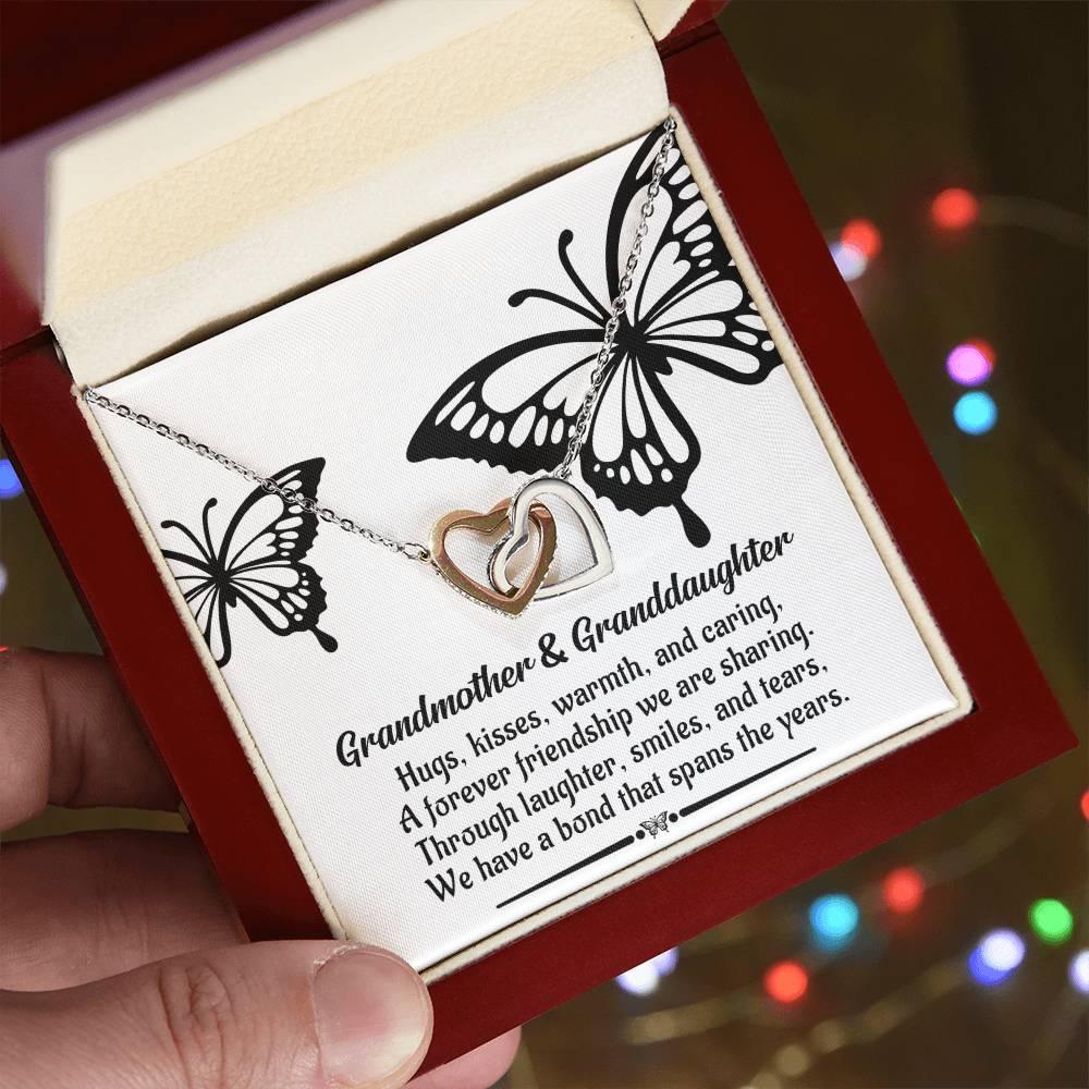 Grandmother Gift from Granddaughter We Have a Bond That Spans the Years Interlocking Hearts Pendant Necklace - Mallard Moon Gift Shop