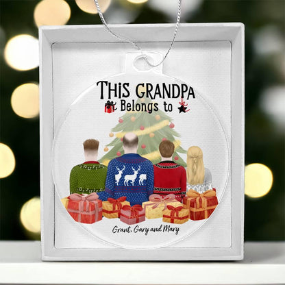 Grandpa Gift from Grandkids Personalized Acrylic Keepsake Ornament - Mallard Moon Gift Shop