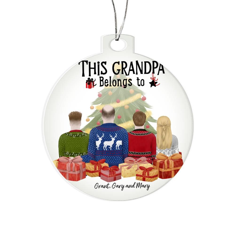 Grandpa Gift from Grandkids Personalized Acrylic Keepsake Ornament - Mallard Moon Gift Shop