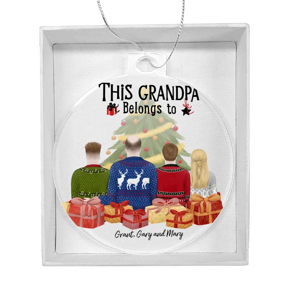 Grandpa Gift from Grandkids Personalized Acrylic Keepsake Ornament - Mallard Moon Gift Shop