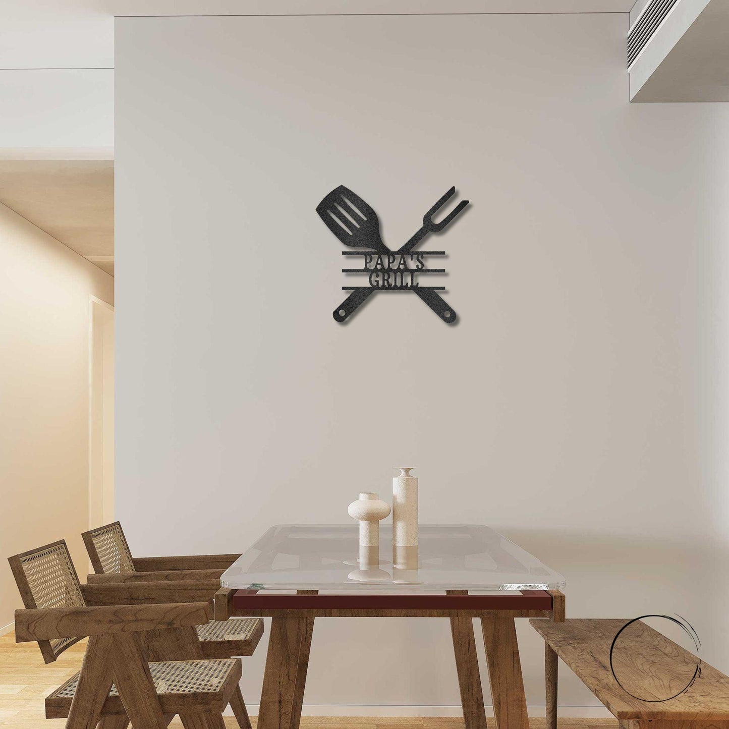 Grilling Utensils Personalized Indoor Outdoor Steel Wall Sign Art - Mallard Moon Gift Shop