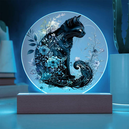 Hallow's Eve Feline: Enchanting Acrylic Art - Mallard Moon Gift Shop