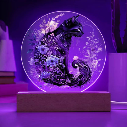 Hallow's Eve Feline: Enchanting Acrylic Art - Mallard Moon Gift Shop