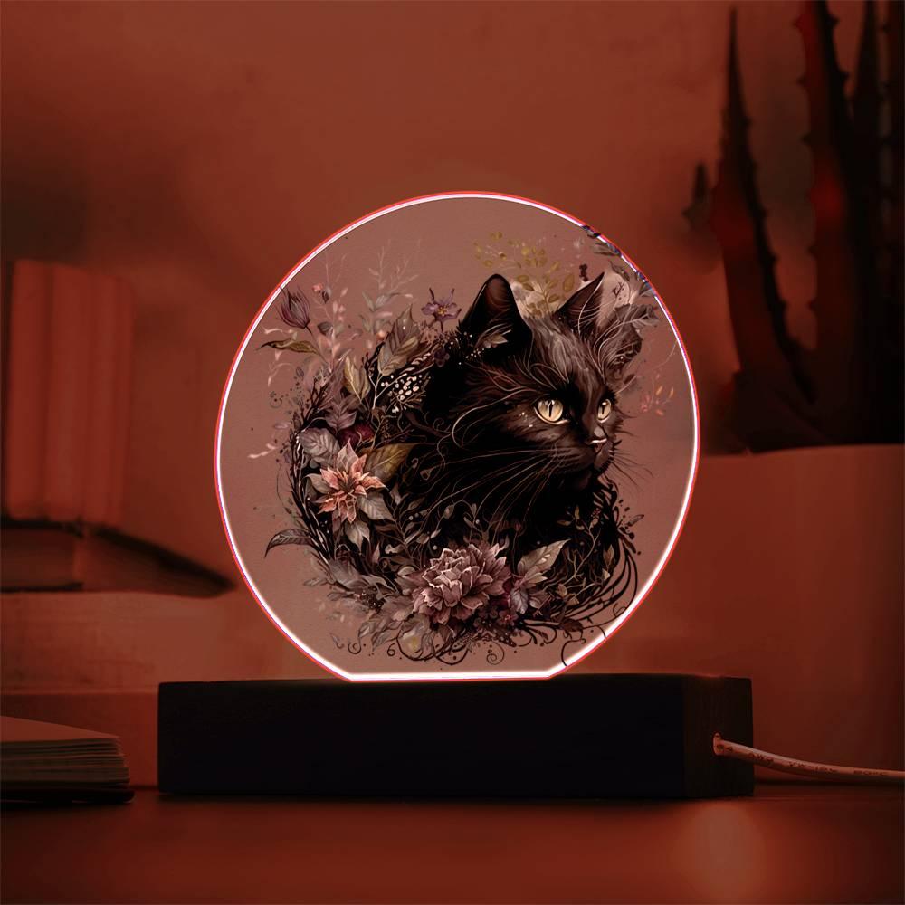 Halloween's Haunting Feline: Black Cat Plaque - Mallard Moon Gift Shop