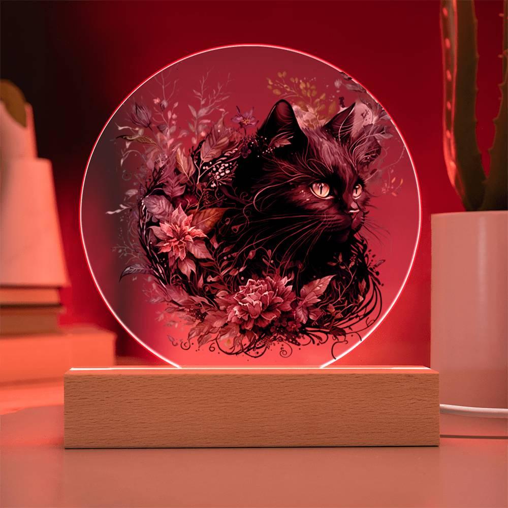 Halloween's Haunting Feline: Black Cat Plaque - Mallard Moon Gift Shop