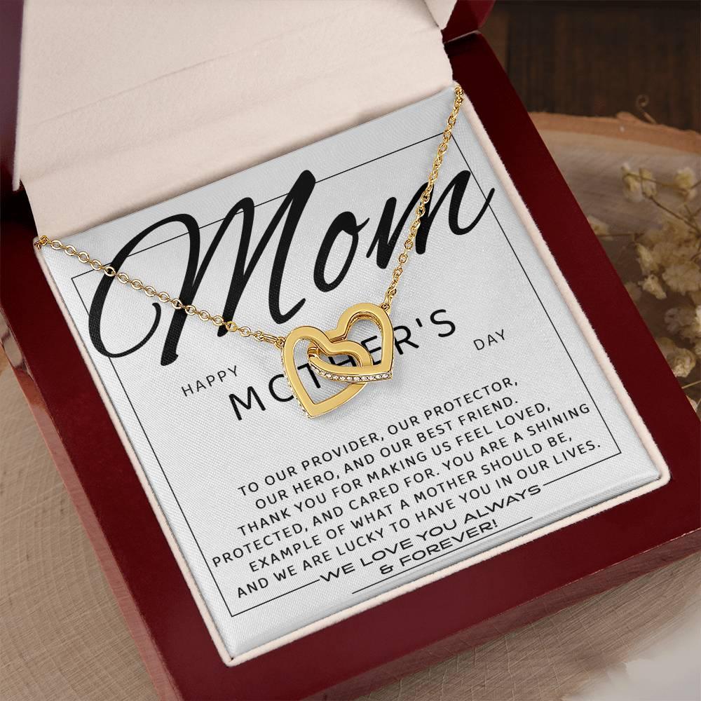 Happy Mother's Day Mom, You are Our Best Friend Interlocking Hearts Necklace - Mallard Moon Gift Shop