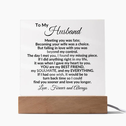 Heartfelt Gift for Husband - You are my Best Friend, My Soulmate, My Everything Anniversary Birthday Valentine Engraved Acrylic Plaque - Mallard Moon Gift Shop