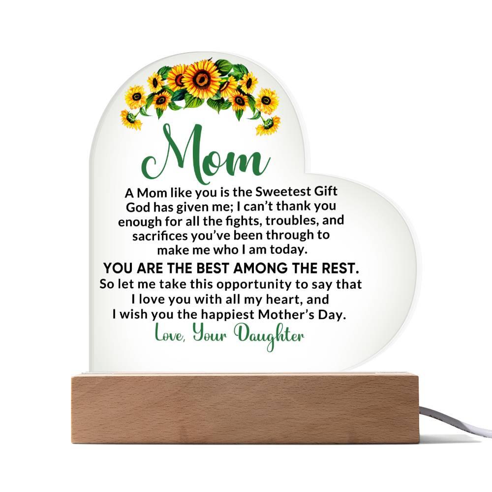 Heartfelt Gift for Mom - I Love You with All My Heart Personalized Acrylic Heart - Mallard Moon Gift Shop