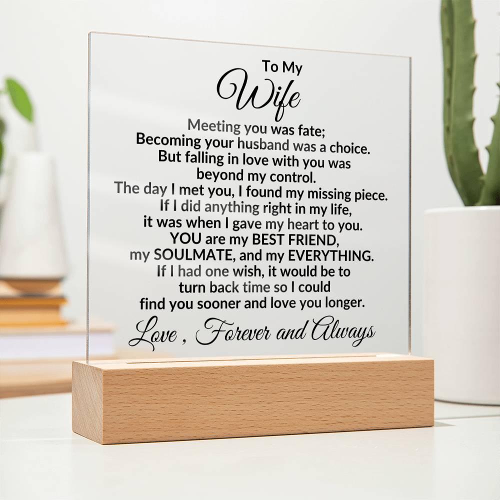 Heartfelt Gift for Wife You are My Best Friend, My Everything - Square Acrylic Plaque Personalized Birthday Anniversary Valentine Holiday - Mallard Moon Gift Shop