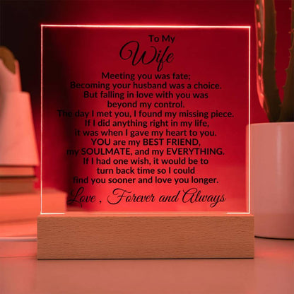 Heartfelt Gift for Wife You are My Best Friend, My Everything - Square Acrylic Plaque Personalized Birthday Anniversary Valentine Holiday - Mallard Moon Gift Shop