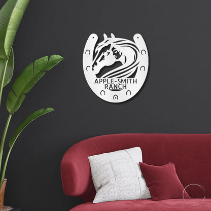 Horse Owner Monogram Personalized Indoor Outdoor Steel Sign - Mallard Moon Gift Shop