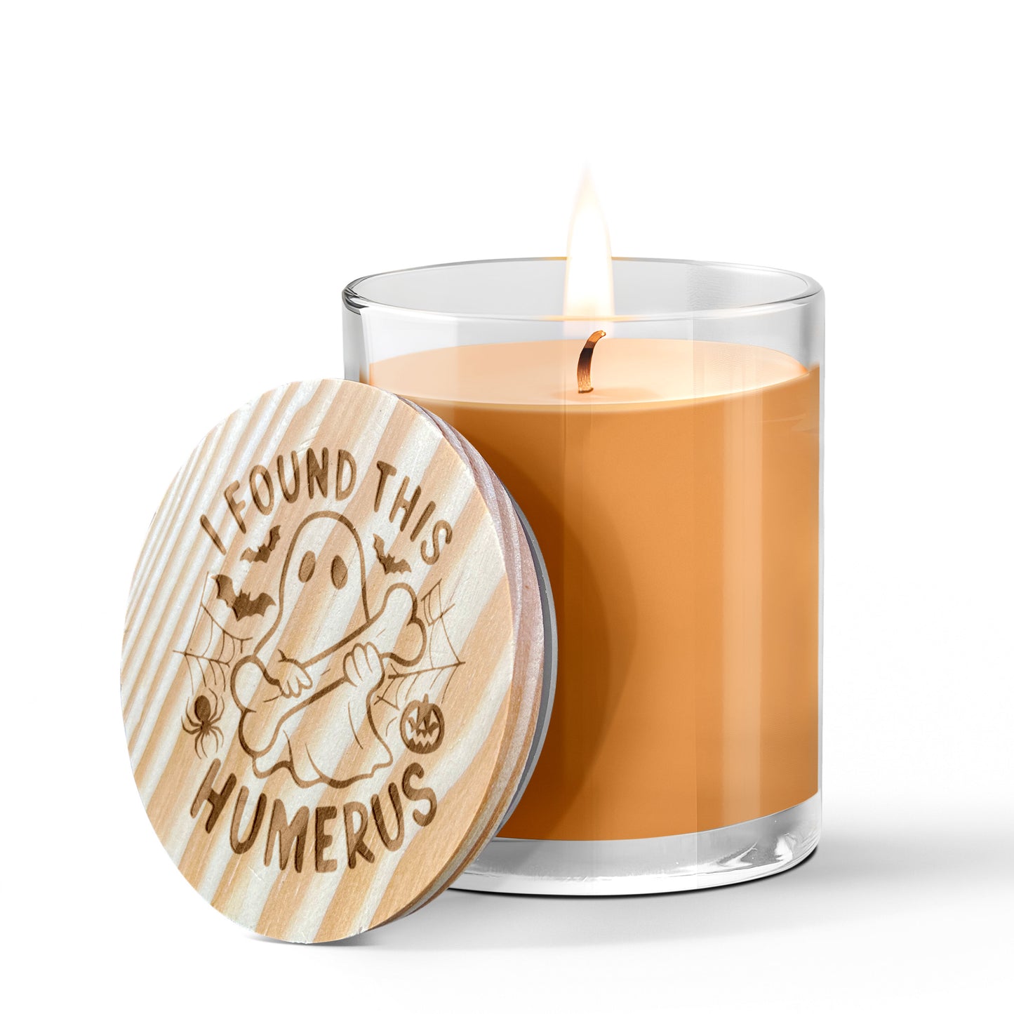 Halloween Ghost, I Found This Humerus - Engraved Lid 14 oz Soy Scented Candle