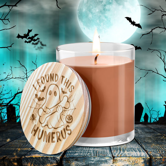 Halloween Ghost, I Found This Humerus - Engraved Lid 14 oz Soy Scented Candle