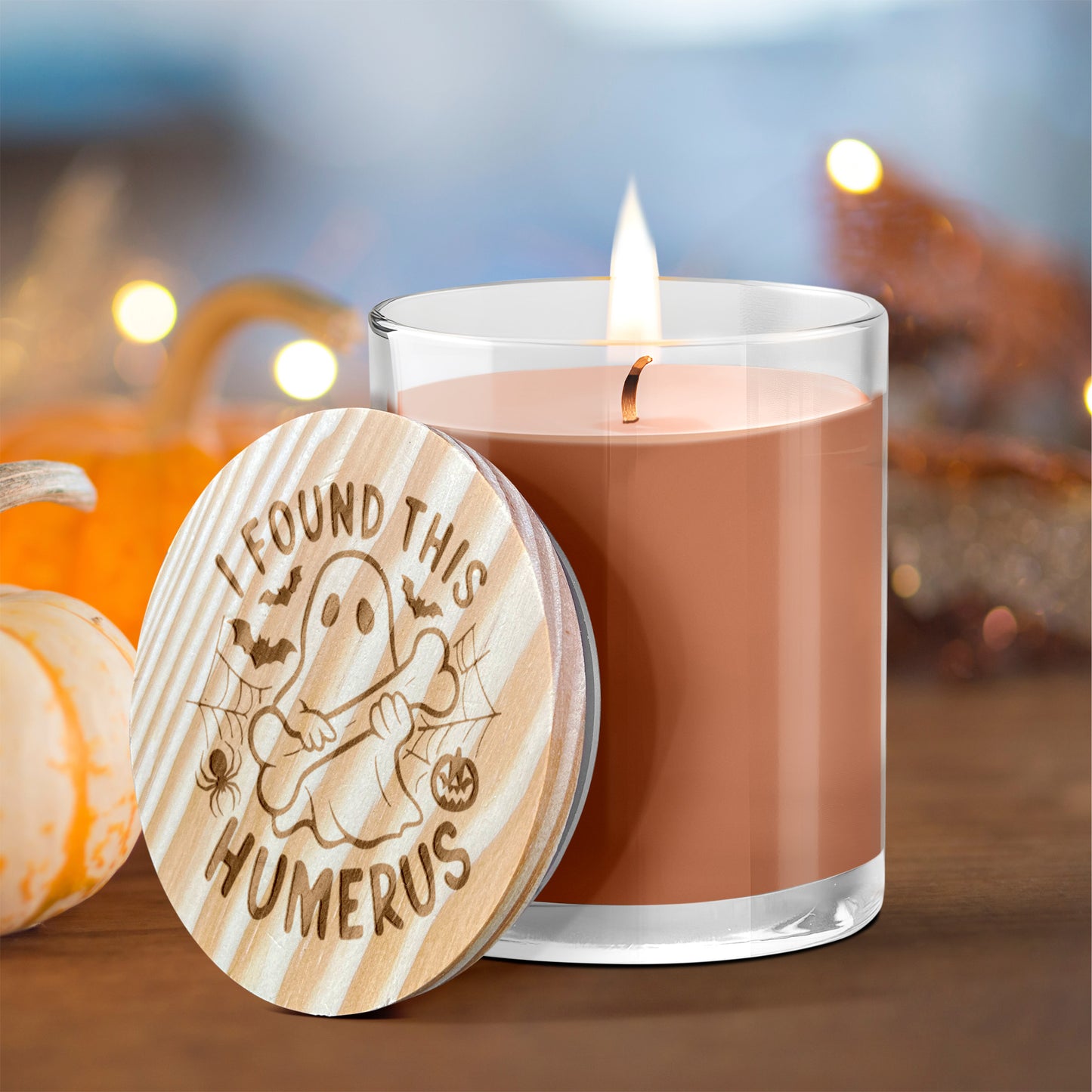 Halloween Ghost, I Found This Humerus - Engraved Lid 14 oz Soy Scented Candle