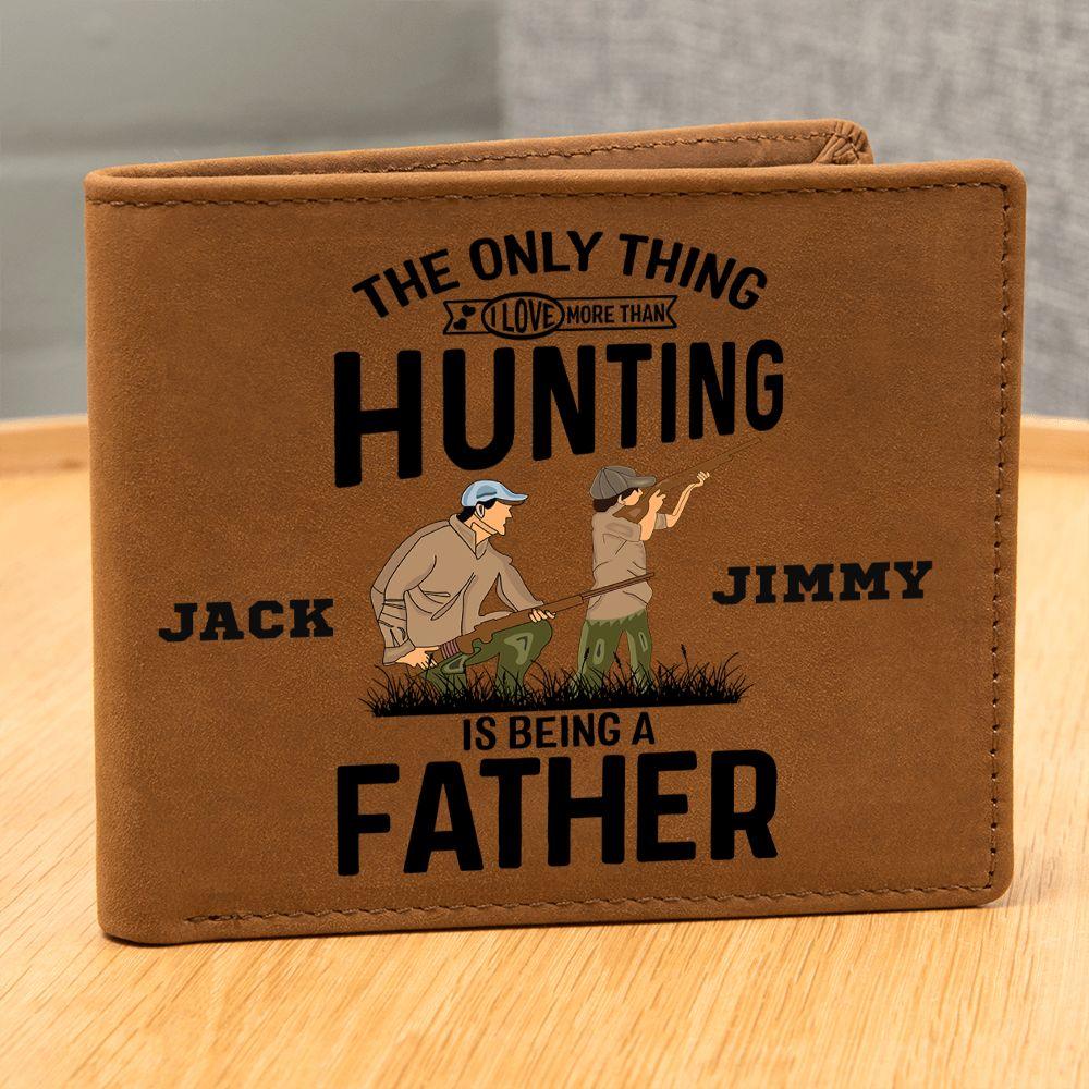 Hunting Father Personalized Leather Wallet - Mallard Moon Gift Shop
