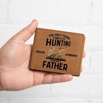 Hunting Father Personalized Leather Wallet - Mallard Moon Gift Shop