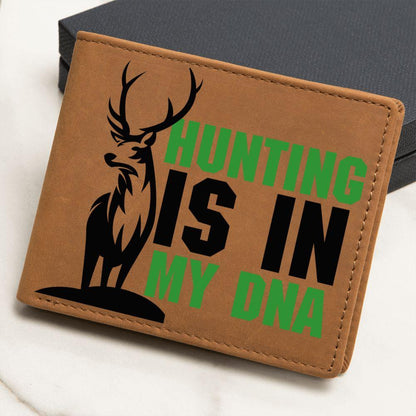 Hunting Is In My DNA Leather Wallet - Mallard Moon Gift Shop