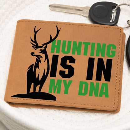 Hunting Is In My DNA Leather Wallet - Mallard Moon Gift Shop