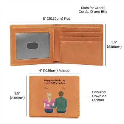 Husband Anniversary Personalized Graphic Leather Wallet - Mallard Moon Gift Shop