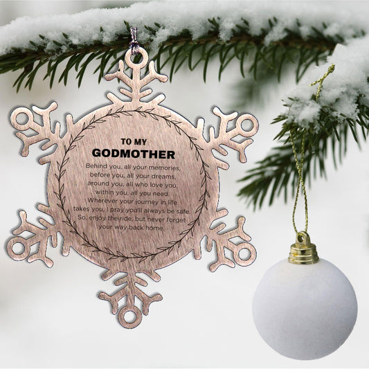 Inspirational Goddaughter Snowflake Ornament - Behind you, all your Memories, Before you, all your Dreams - Birthday, Christmas Holiday Gifts - Mallard Moon Gift Shop