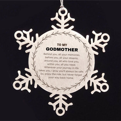 Inspirational Goddaughter Snowflake Ornament - Behind you, all your Memories, Before you, all your Dreams - Birthday, Christmas Holiday Gifts - Mallard Moon Gift Shop