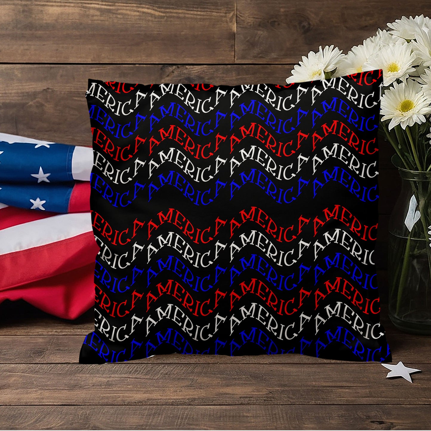 America Patriotic Home Decor Indoor-Outdoor Polyester Printed Pillow