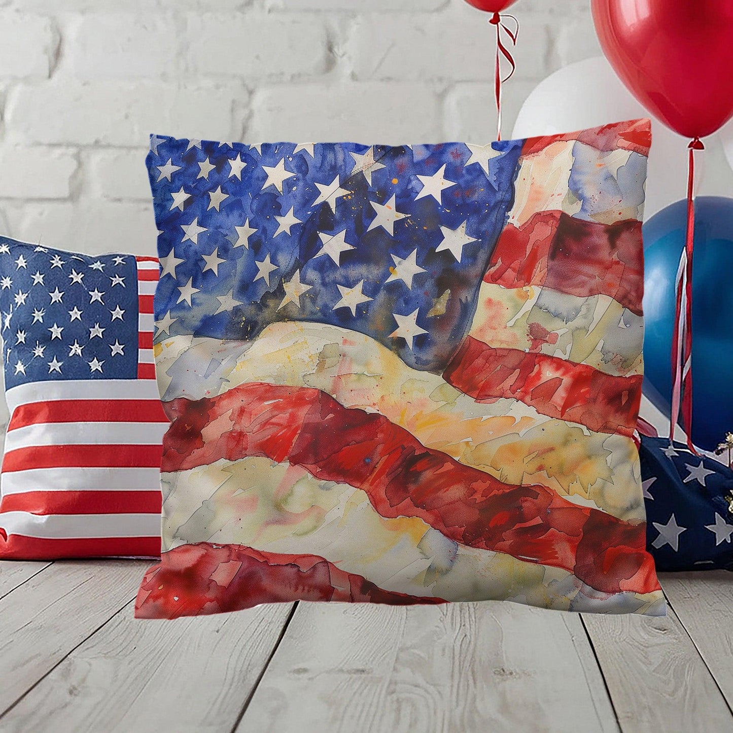 Old Glory American Flag Patriotic Indoor-Outdoor Home Decor Pillow